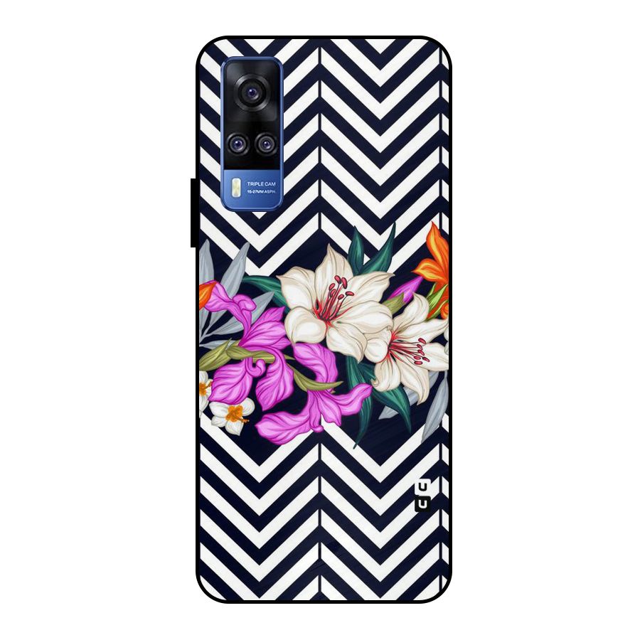 Artsy ZigZag Floral Metal Back Case for Vivo Y51