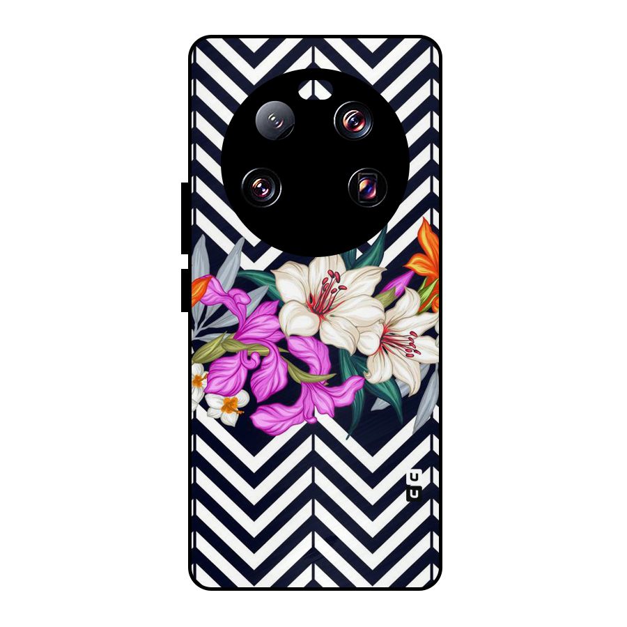 Artsy ZigZag Floral Metal Back Case for Xiaomi 13 Ultra