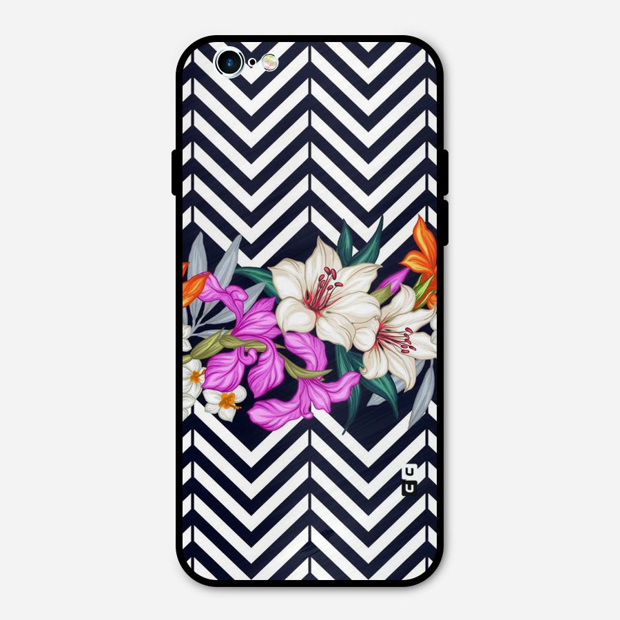 Artsy ZigZag Floral Metal Back Case for iPhone 6 6s