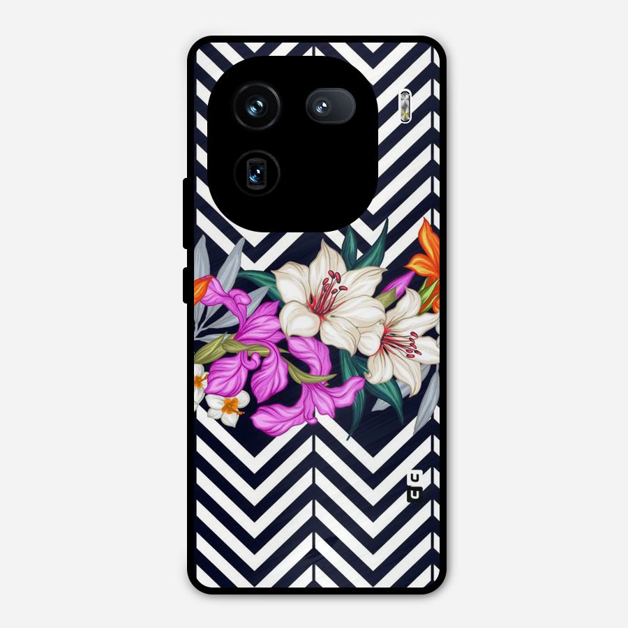 Artsy ZigZag Floral Metal Back Case for iQOO 12