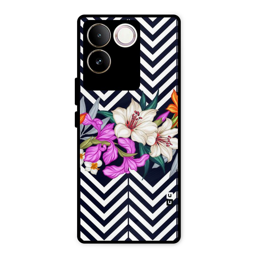 Artsy ZigZag Floral Metal Back Case for iQOO Z7 Pro