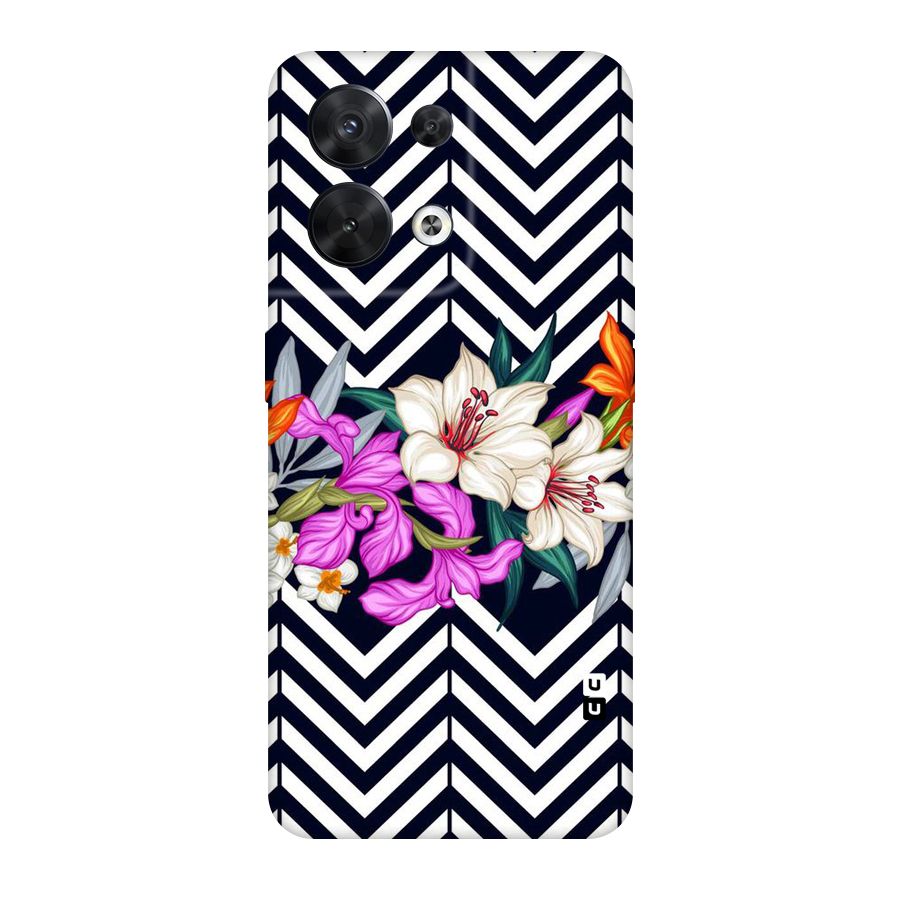 Artsy ZigZag Floral Original Polycarbonate Back Case for Oppo Reno8 5G