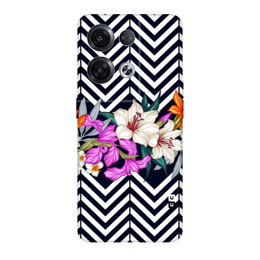 Artsy ZigZag Floral Original Polycarbonate Back Case for Oppo Reno8 Pro 5G