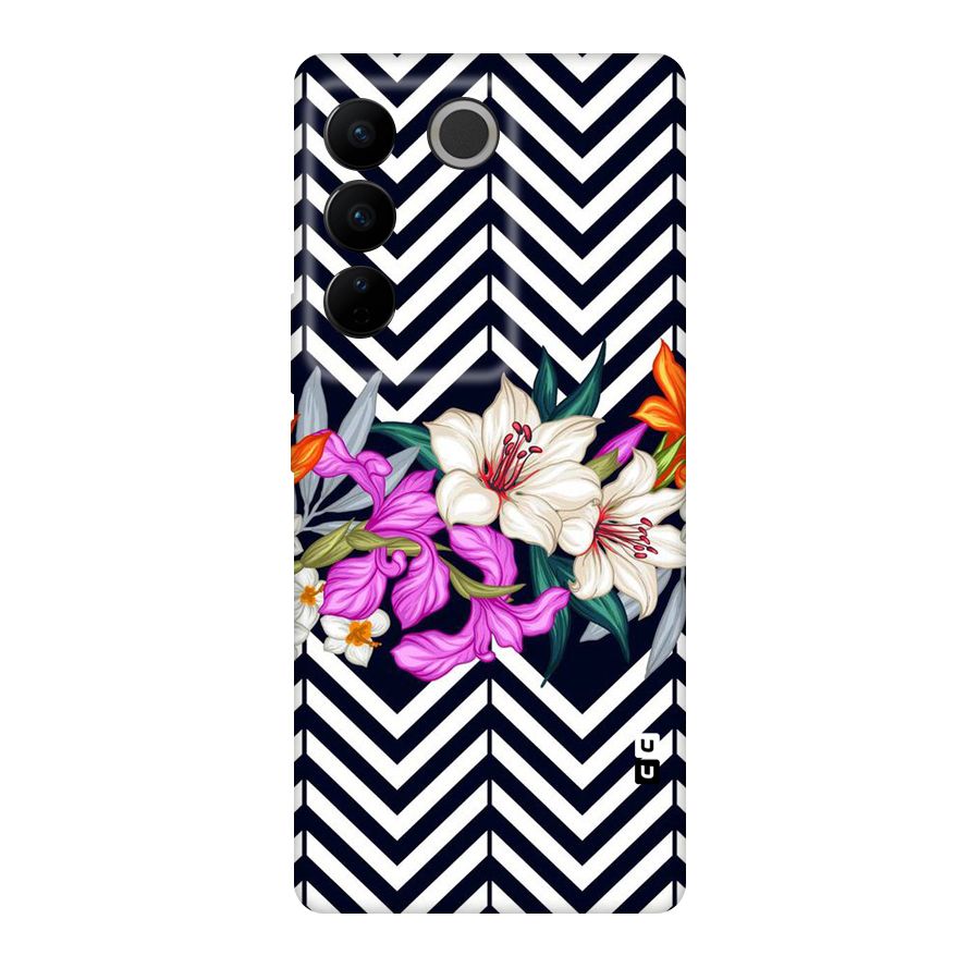 Artsy ZigZag Floral Original Polycarbonate Back Case for Vivo V27