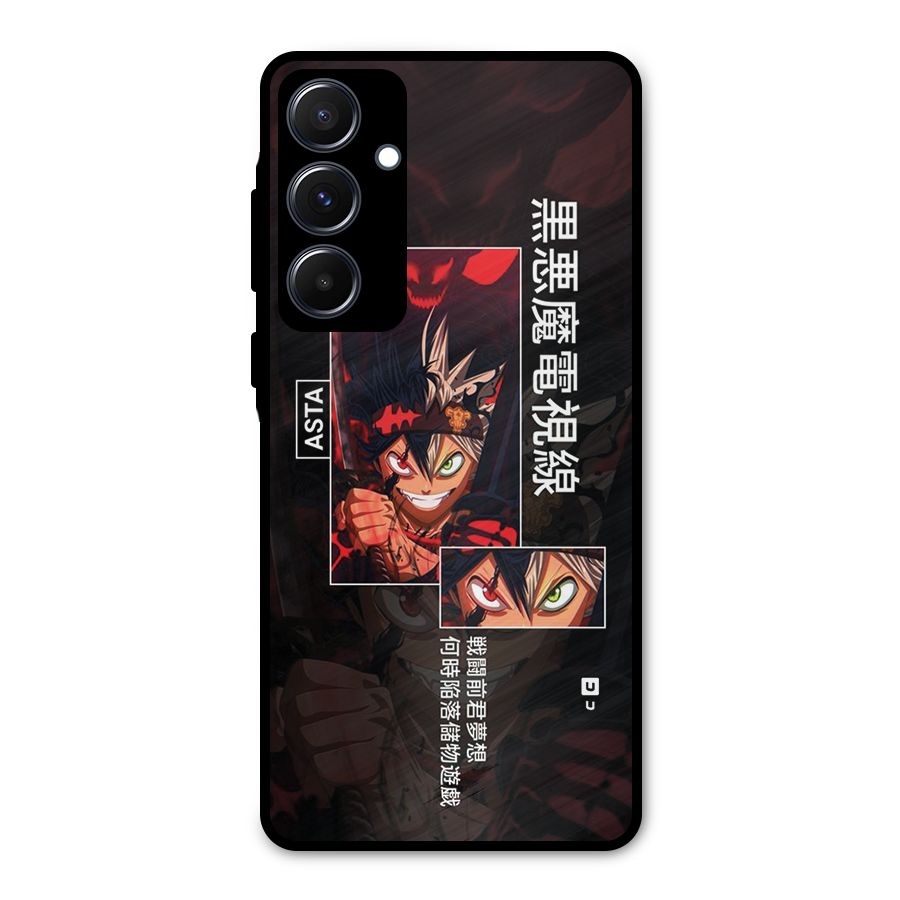Asta Black Clover Metal Back Case for Galaxy A55
