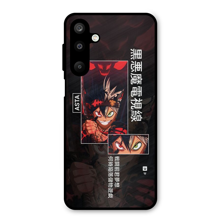 Asta Black Clover Metal Back Case for Galaxy M16