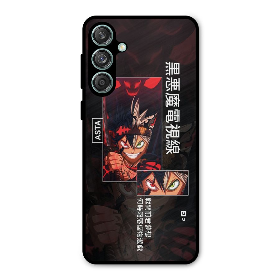 Asta Black Clover Metal Back Case for Galaxy M55 5G