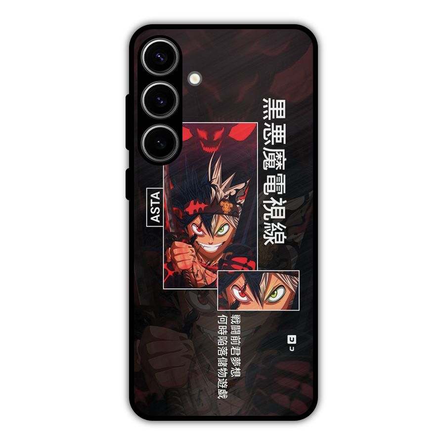 Asta Black Clover Metal Back Case for Galaxy S24 Plus