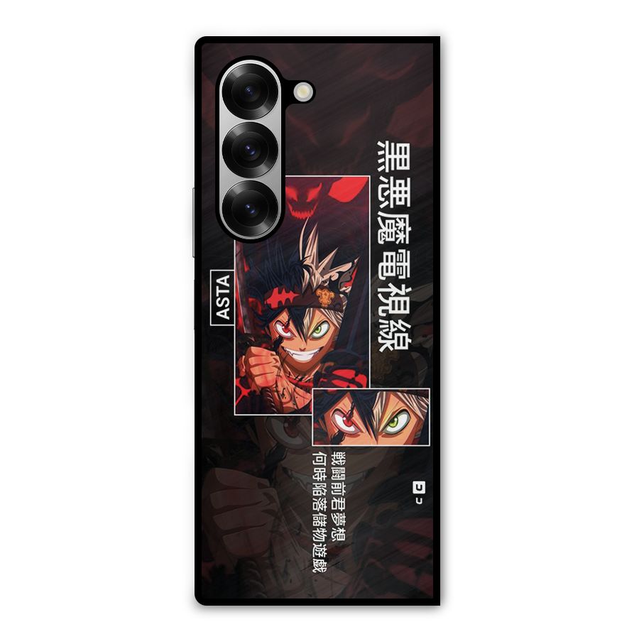 Asta Black Clover Metal Back Case for Galaxy Z Fold6