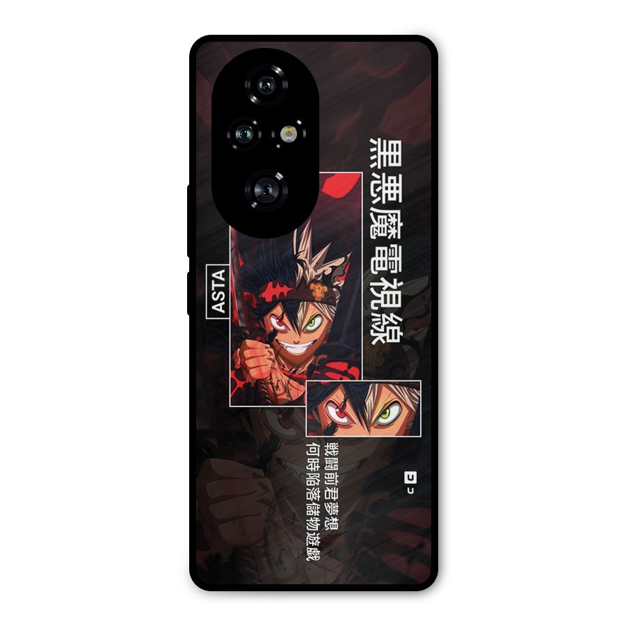 Asta Black Clover Metal Back Case for Honor 200 Pro