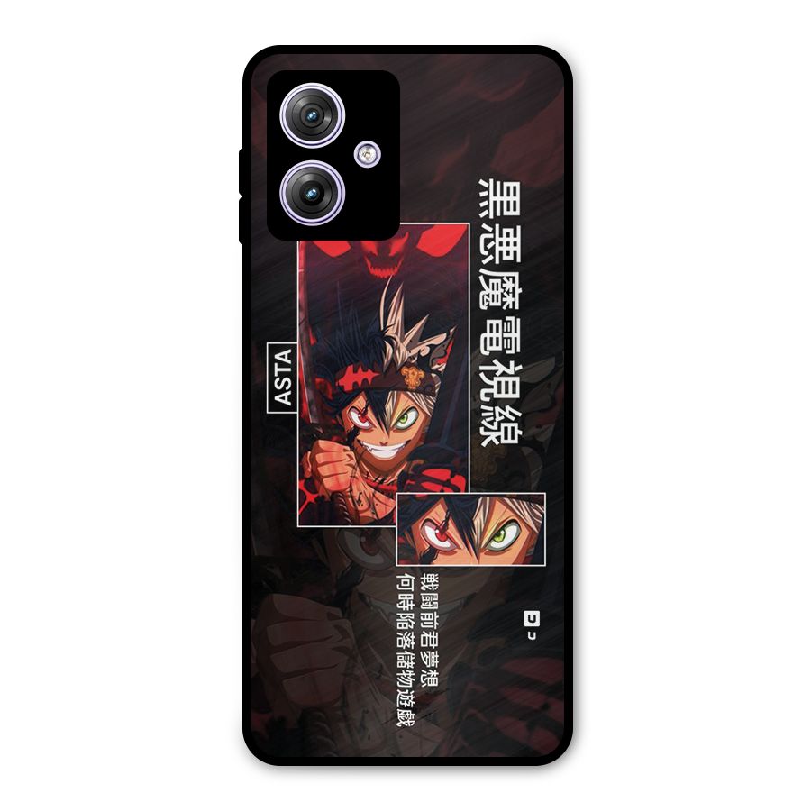 Asta Black Clover Metal Back Case for Moto G64