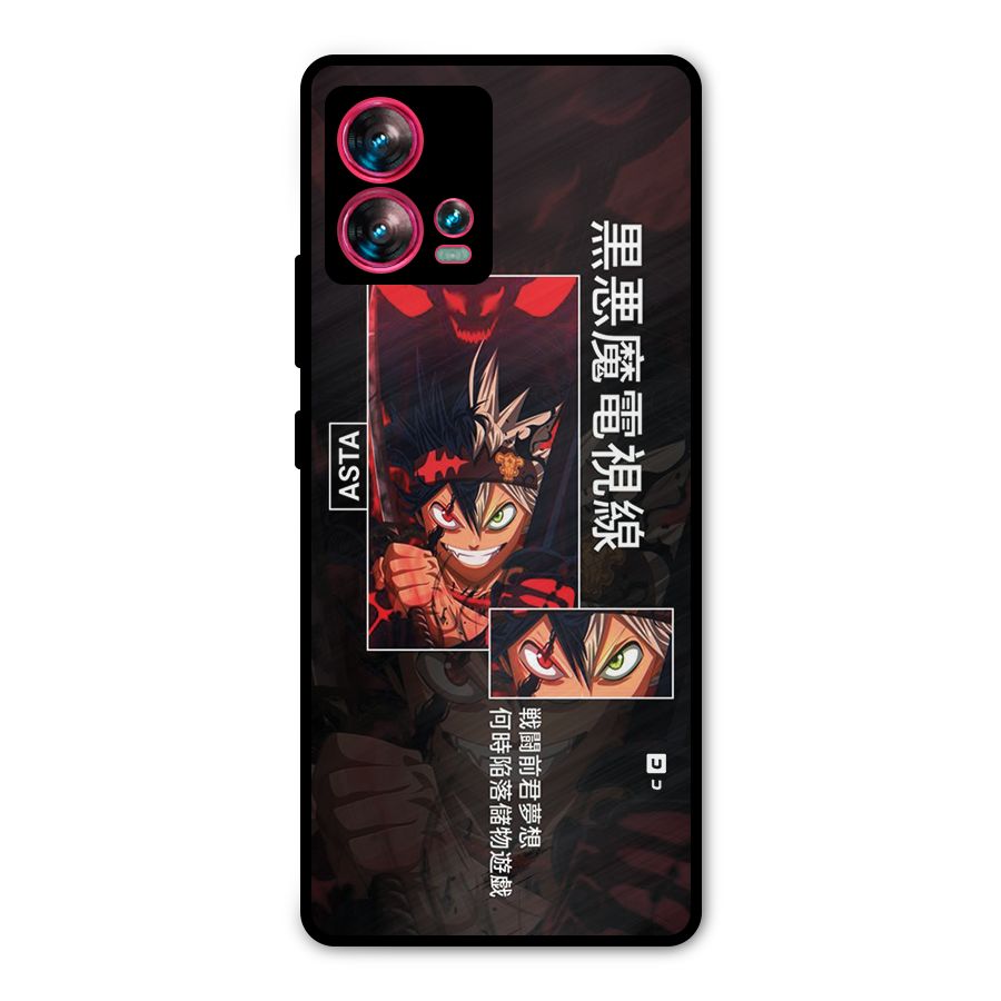 Asta Black Clover Metal Back Case for Motorola Edge 30 Fusion