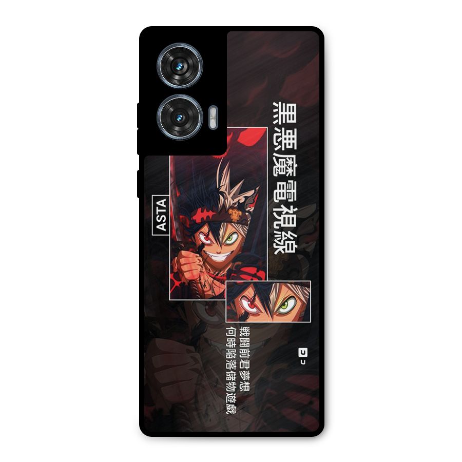 Asta Black Clover Metal Back Case for Motorola Edge 50 Fusion