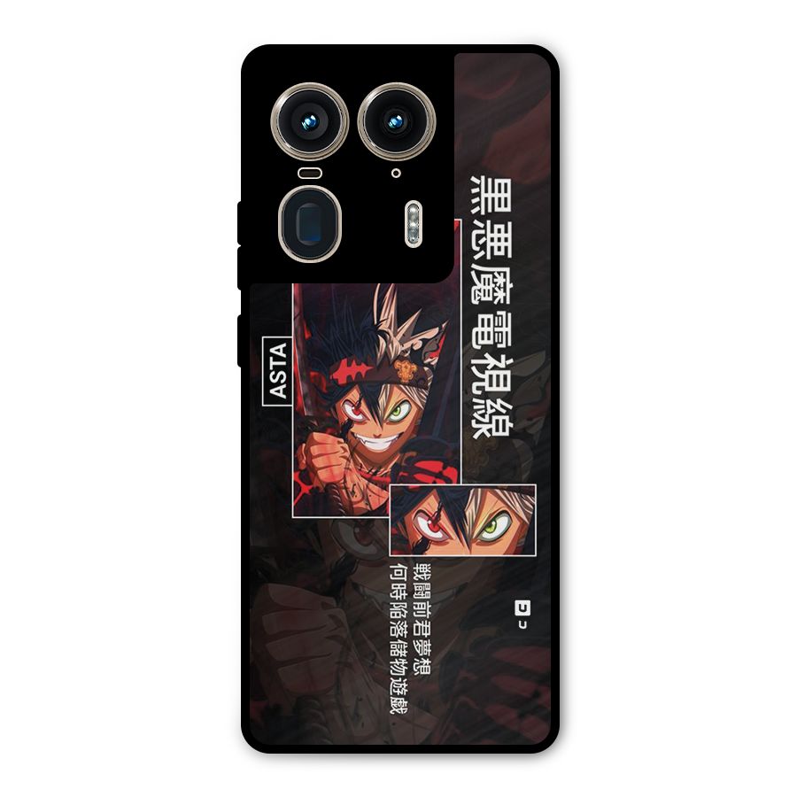 Asta Black Clover Metal Back Case for Motorola Edge 50 Ultra