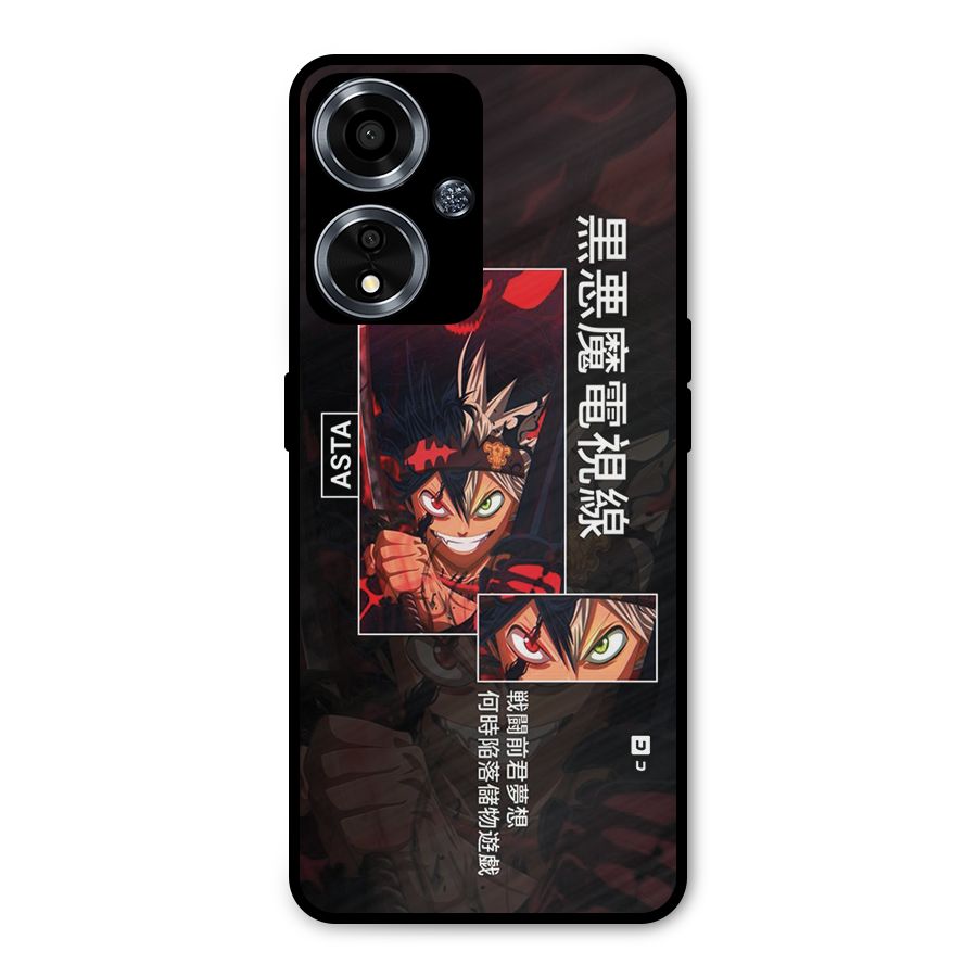 Asta Black Clover Metal Back Case for Oppo A59