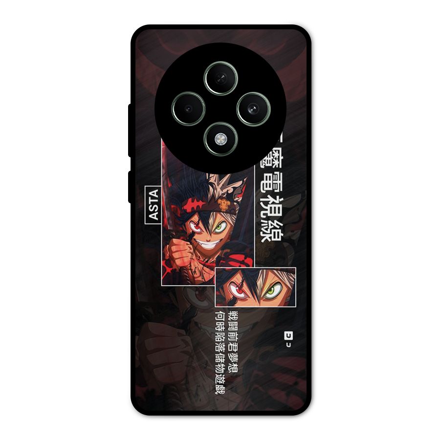 Asta Black Clover Metal Back Case for Oppo F27