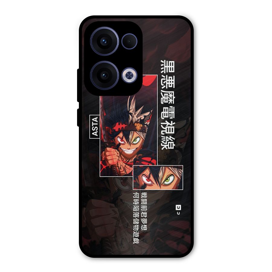 Asta Black Clover Metal Back Case for Oppo Reno13