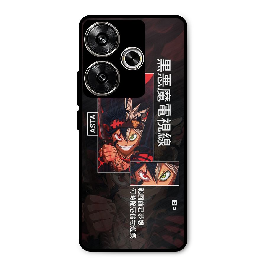 Asta Black Clover Metal Back Case for Poco F6