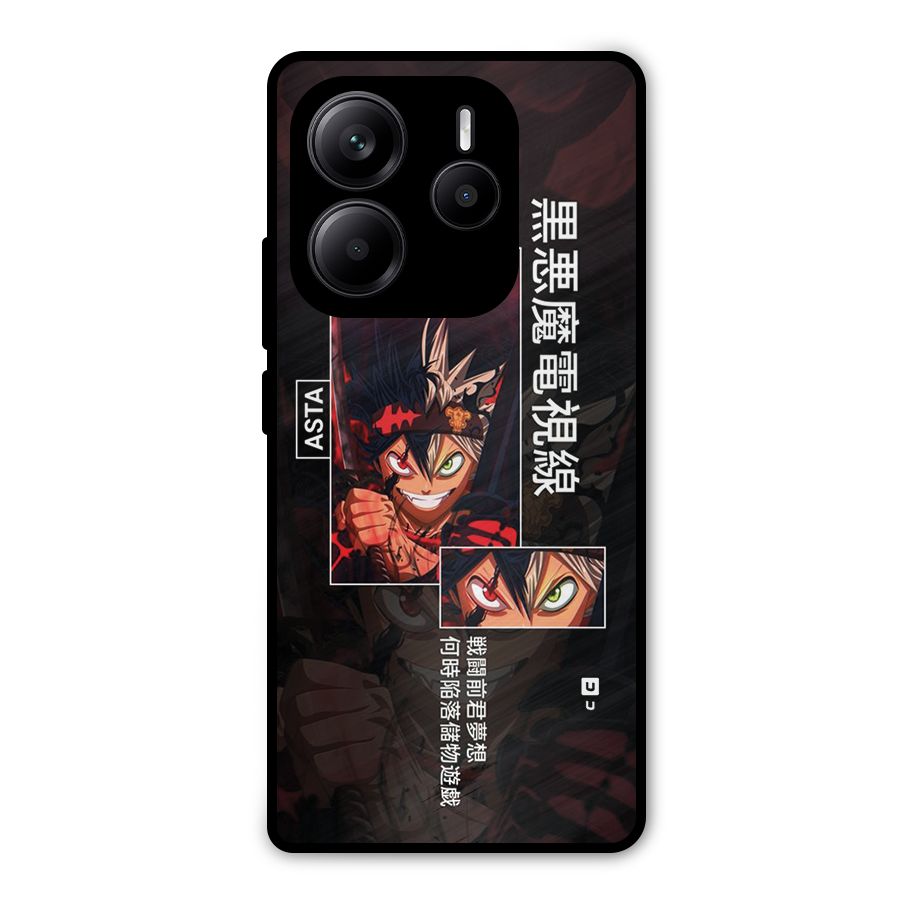 Asta Black Clover Metal Back Case for Redmi Note 14 5G