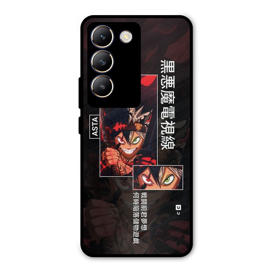 Asta Black Clover Metal Back Case for Vivo T3 5G