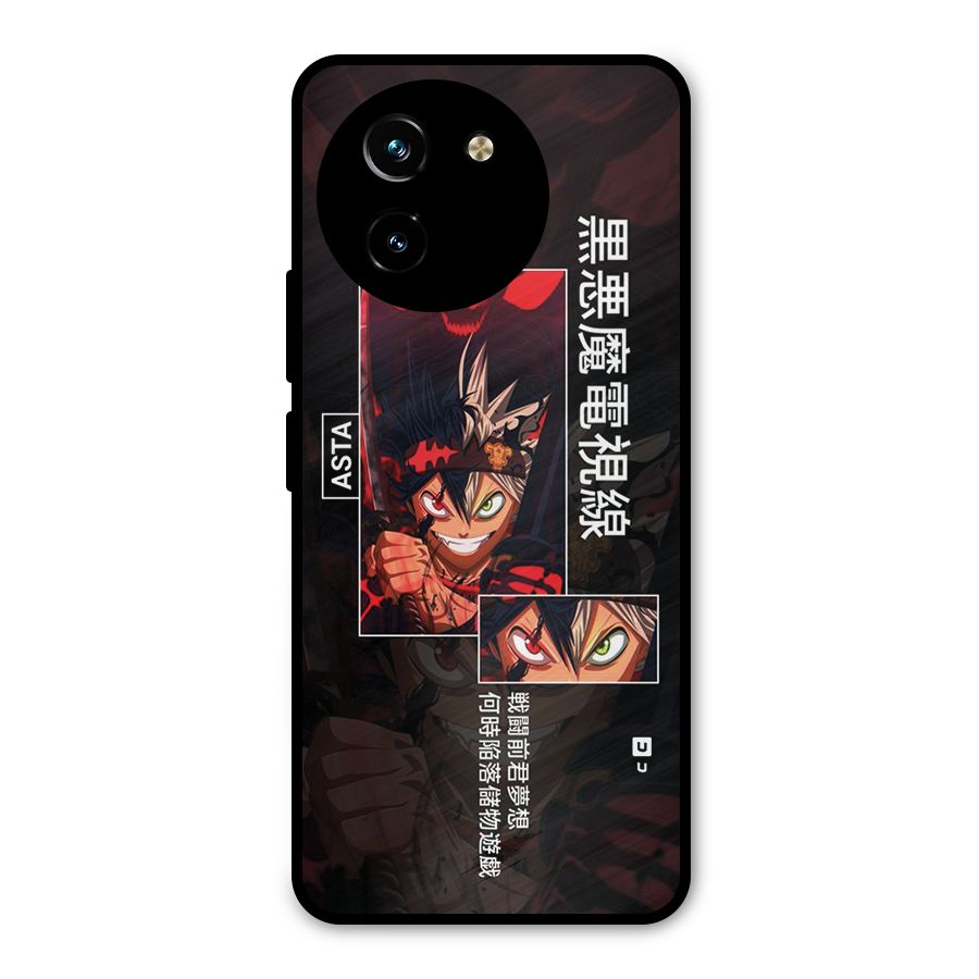 Asta Black Clover Metal Back Case for Vivo T3x