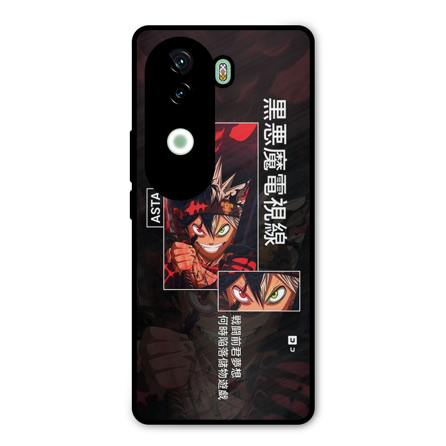 Asta Black Clover Metal Back Case for Vivo V40e