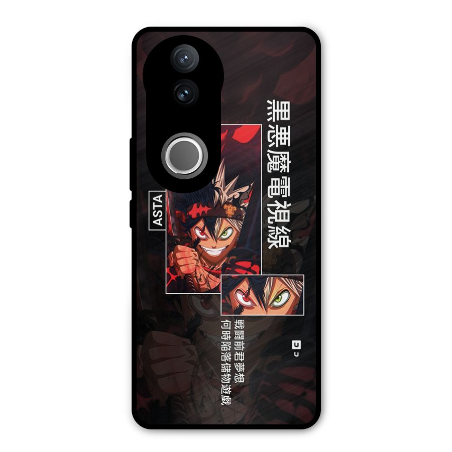 Asta Black Clover Metal Back Case for Vivo V50e