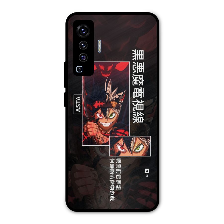 Asta Black Clover Metal Back Case for Vivo X50