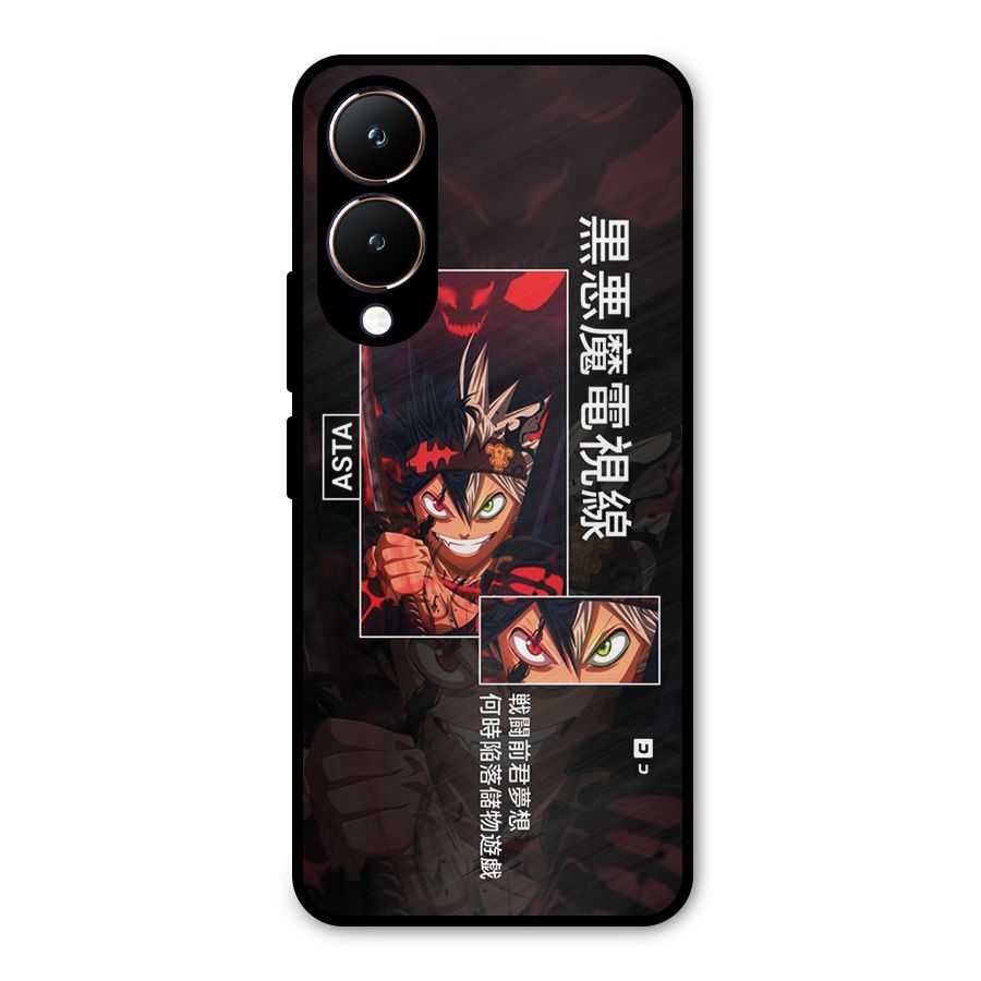 Asta Black Clover Metal Back Case for Vivo Y28