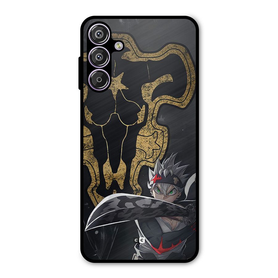 Asta With Black Bulls Metal Back Case for Galaxy F15