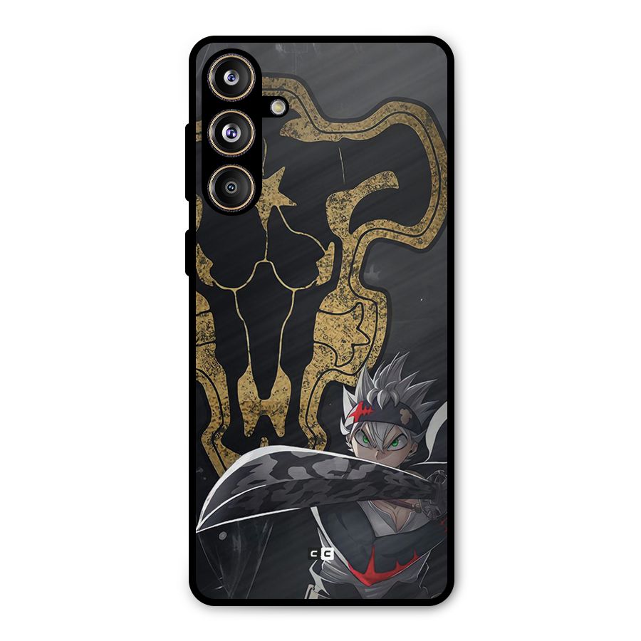 Asta With Black Bulls Metal Back Case for Galaxy F55