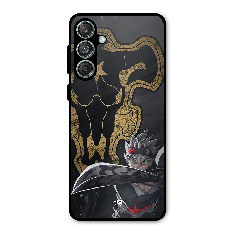 Asta With Black Bulls Metal Back Case for Galaxy M55 5G