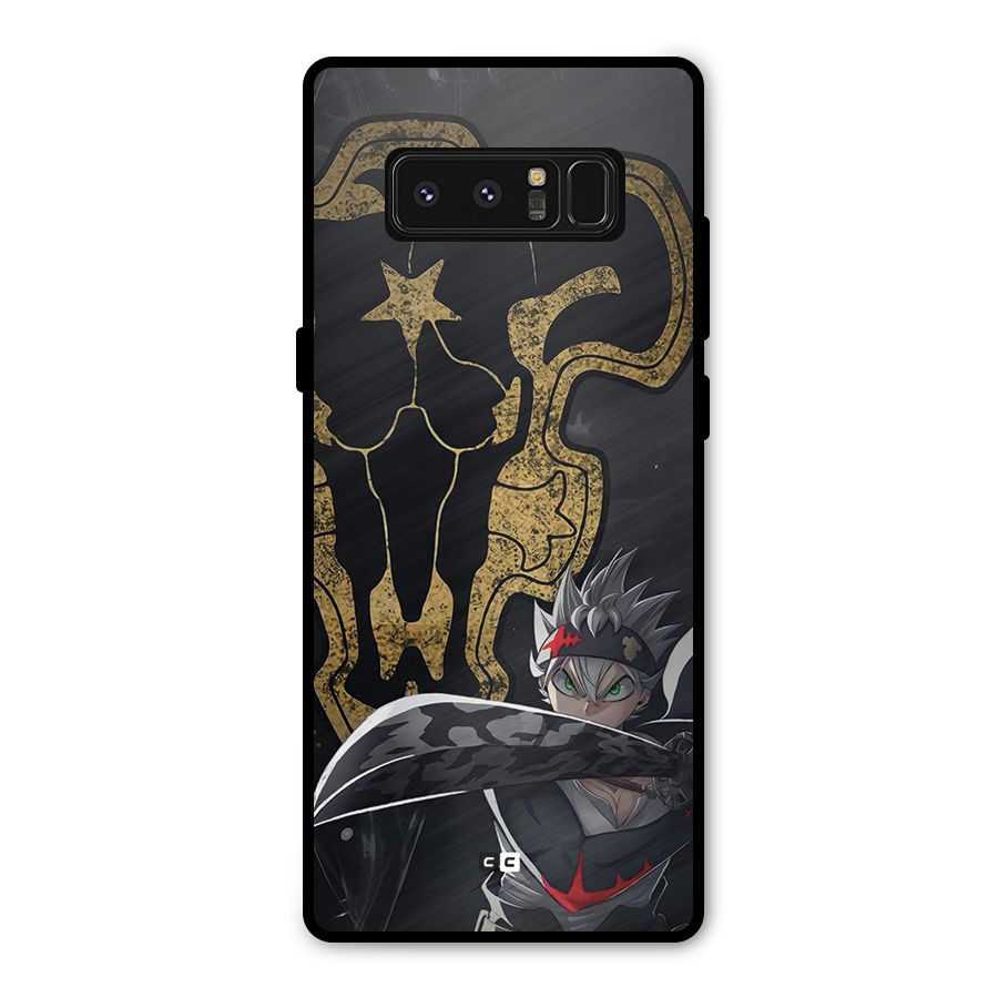 Asta With Black Bulls Metal Back Case for Galaxy Note 8