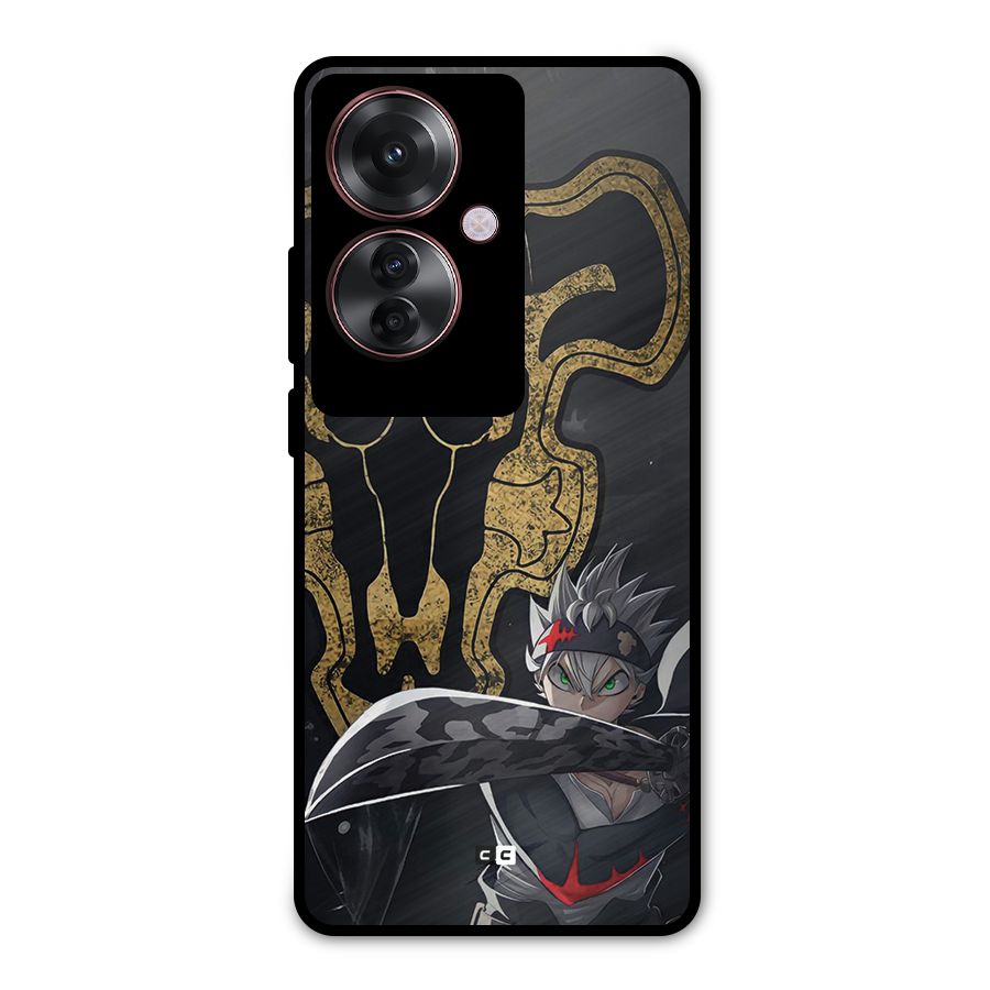 Asta With Black Bulls Metal Back Case for Oppo F25 Pro