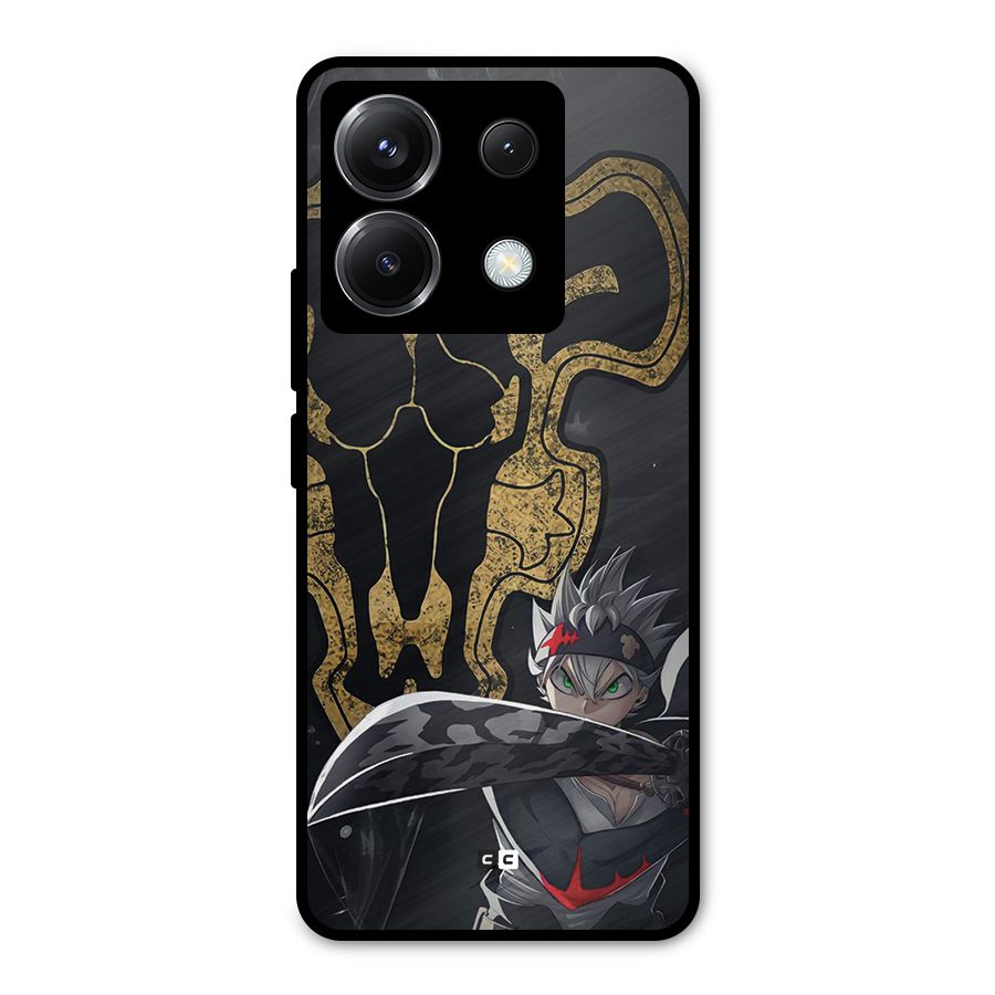 Asta With Black Bulls Metal Back Case for Poco X6