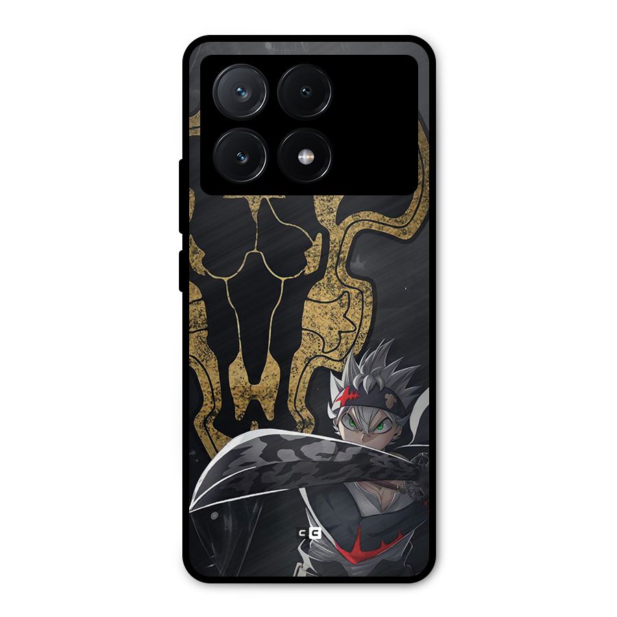 Asta With Black Bulls Metal Back Case for Poco X6 Pro