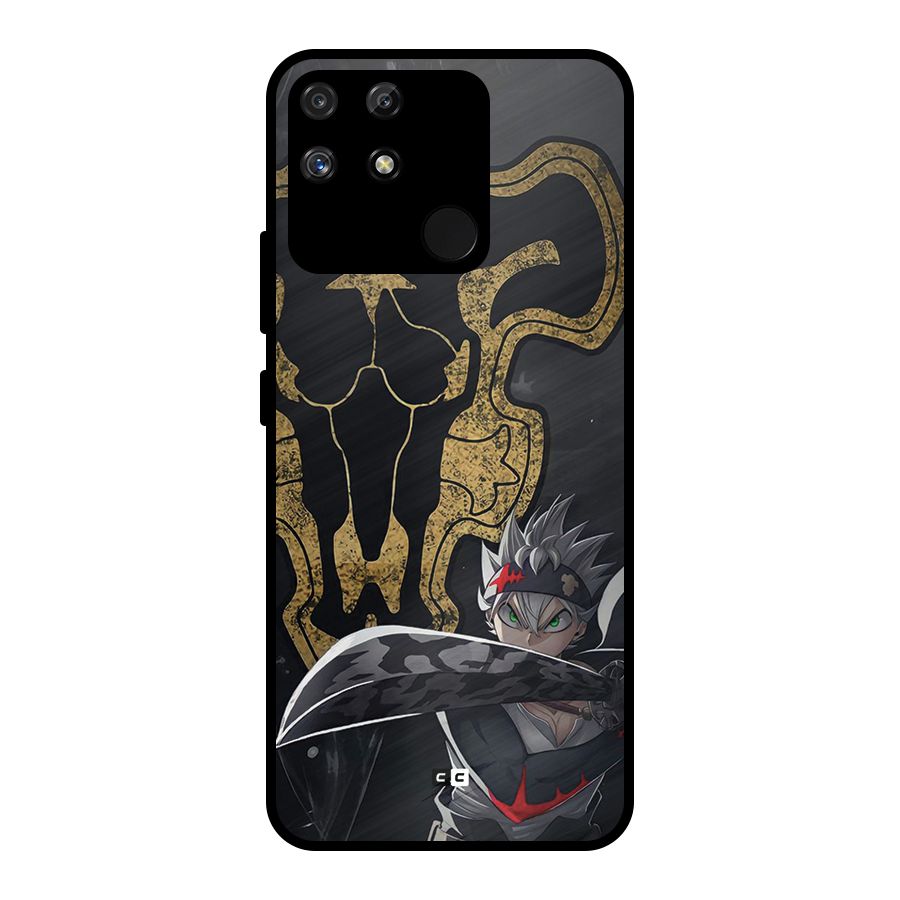 Asta With Black Bulls Metal Back Case for Realme Narzo 50A