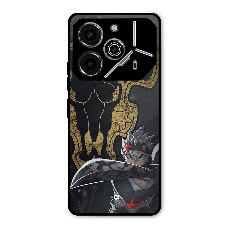 Asta With Black Bulls Metal Back Case for Tecno Pova 6 Pro