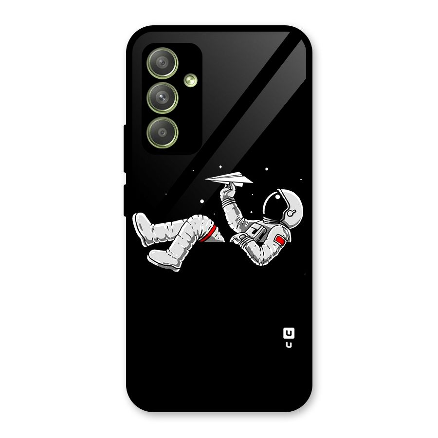 Astronaut Aeroplane Glass Back Case for Galaxy A54