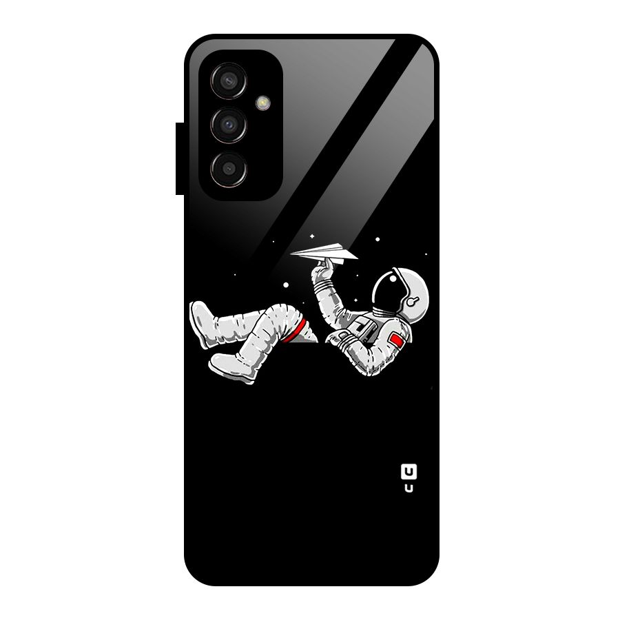Astronaut Aeroplane Glass Back Case for Galaxy F13