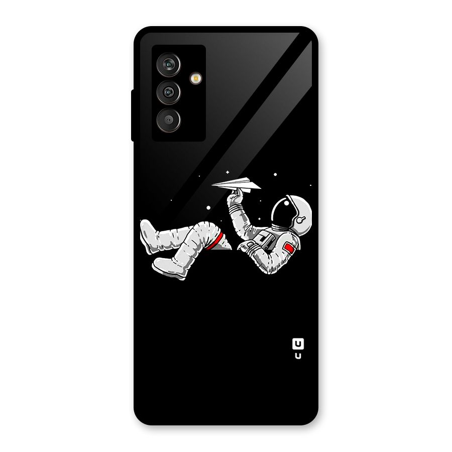 Astronaut Aeroplane Glass Back Case for Galaxy M13