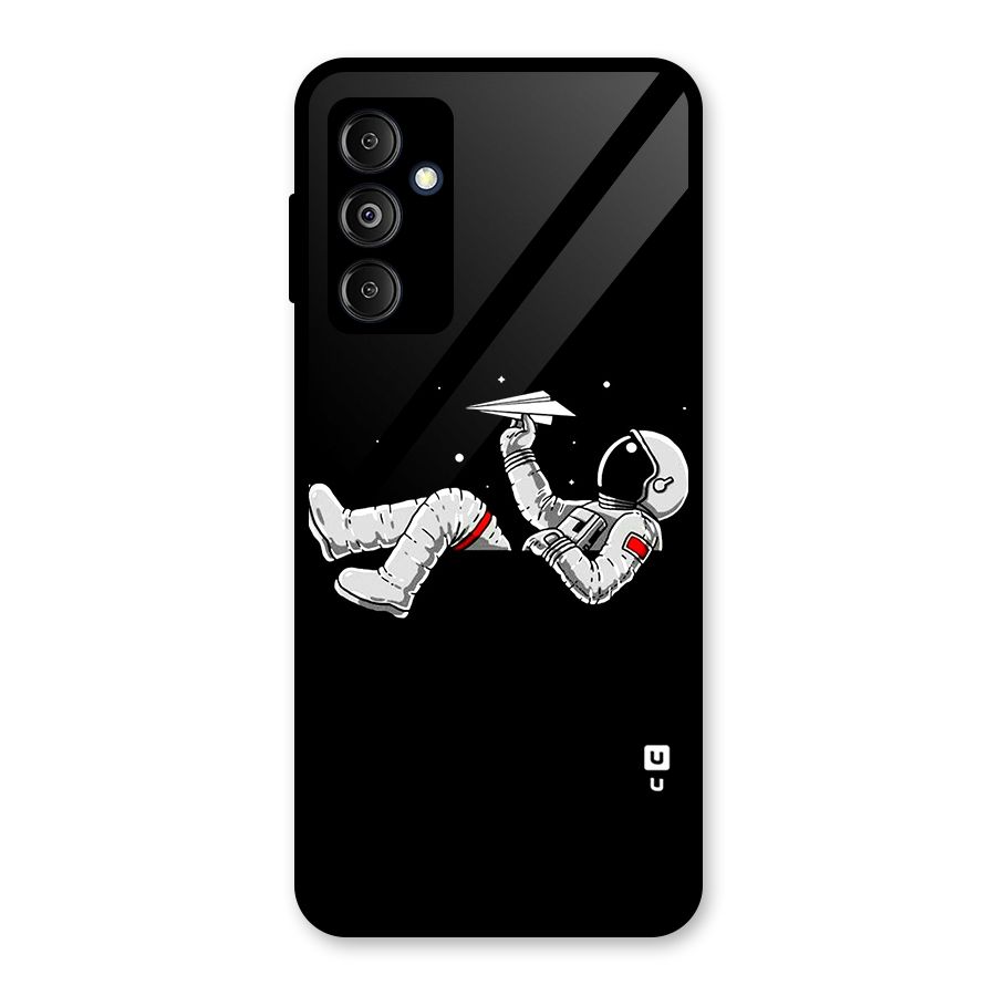 Astronaut Aeroplane Glass Back Case for Galaxy M14 5G