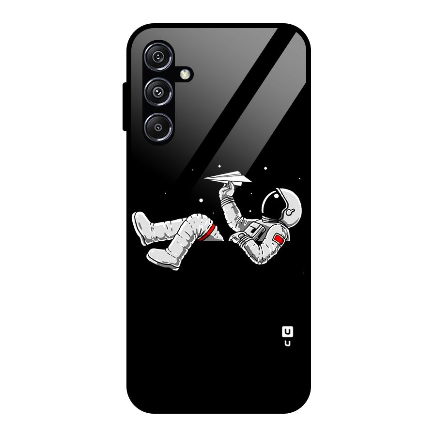 Astronaut Aeroplane Glass Back Case for Galaxy M34 5G