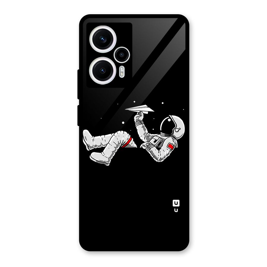 Astronaut Aeroplane Glass Back Case for Poco F5