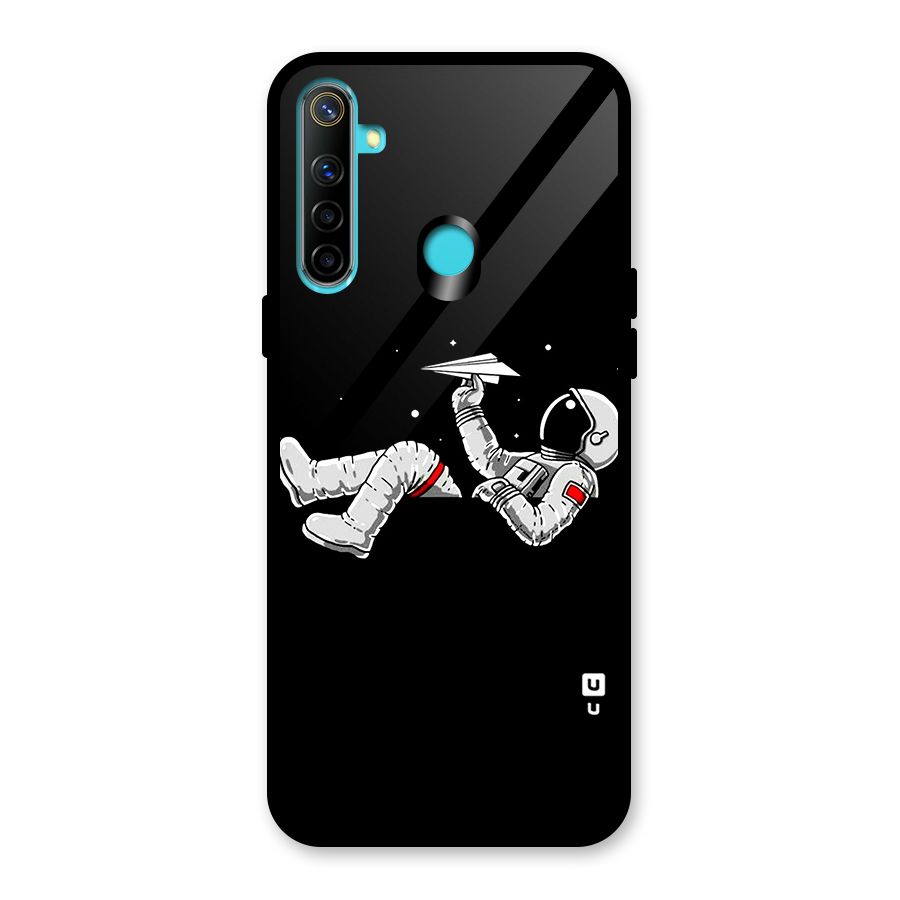Astronaut Aeroplane Glass Back Case for Realme 5