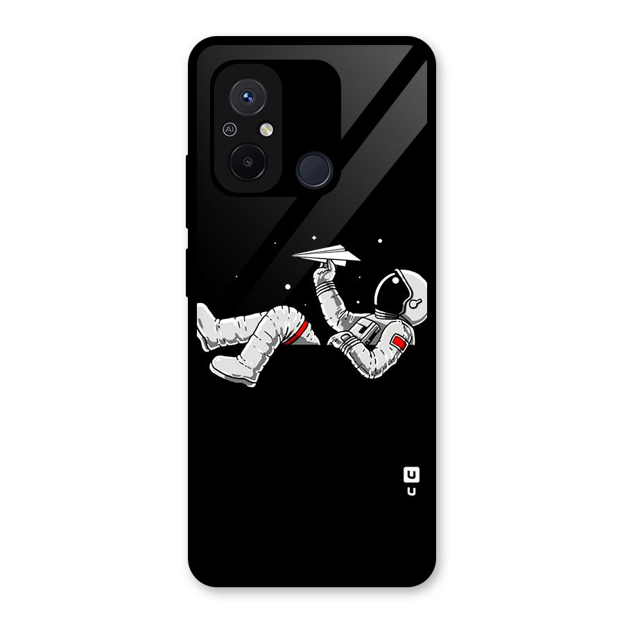 Astronaut Aeroplane Glass Back Case for Redmi 12C