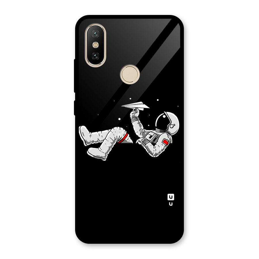 Astronaut Aeroplane Glass Back Case for Redmi A2