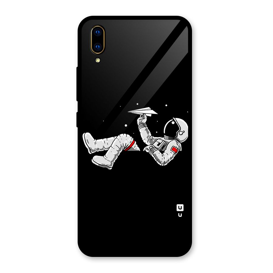 Astronaut Aeroplane Glass Back Case for Vivo V11 Pro