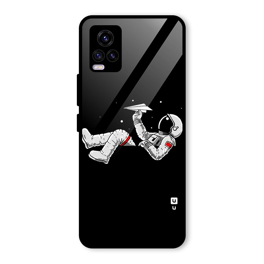 Astronaut Aeroplane Glass Back Case for Vivo V20 2021