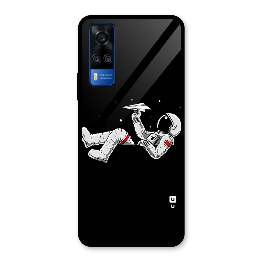 Astronaut Aeroplane Glass Back Case for Vivo Y31
